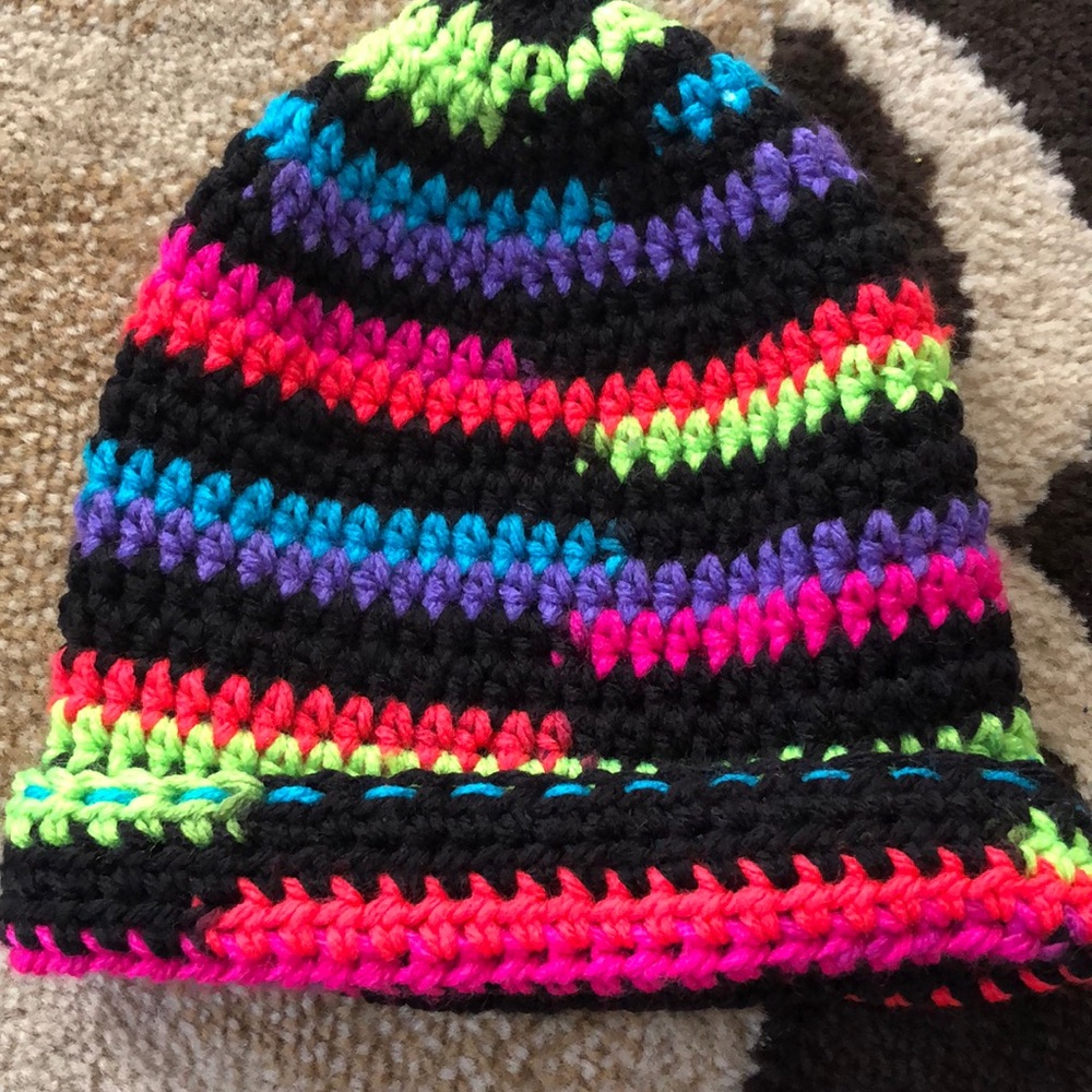 Handmade multicolored crochet  toddler hat sold !
